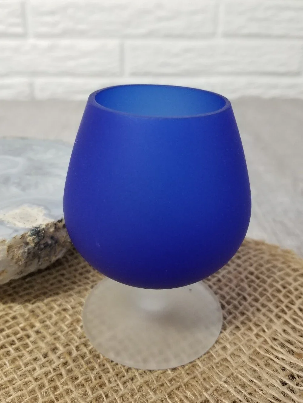 Vintage Cobalt Blue Brandy Snifter